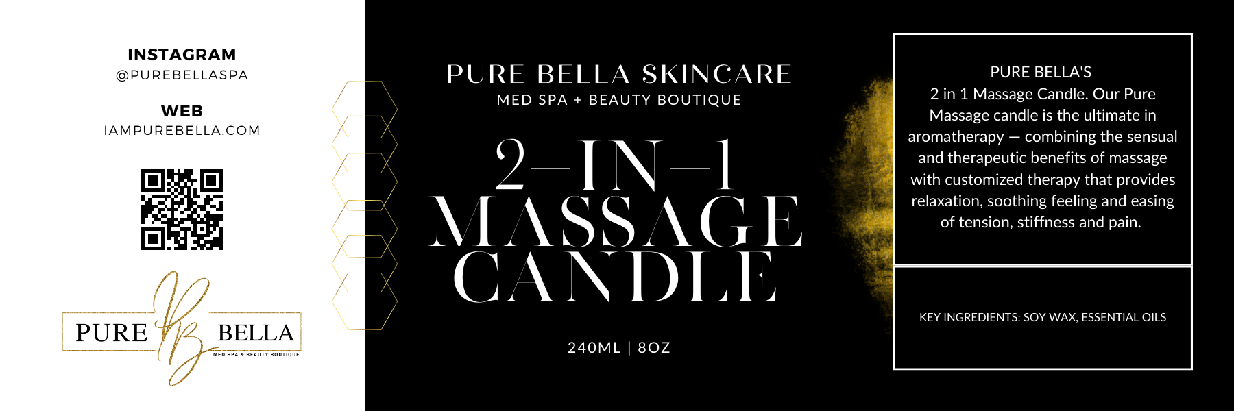 Pure Bella 2 in 1 Massage Candle